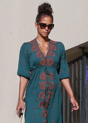 Halle Berry in Long Dress - Out in Los Angeles